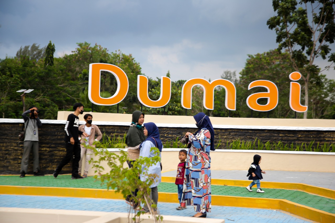 Akhir Pekan, Taman Bukit Gelanggang Dumai Ramai Pengunjung