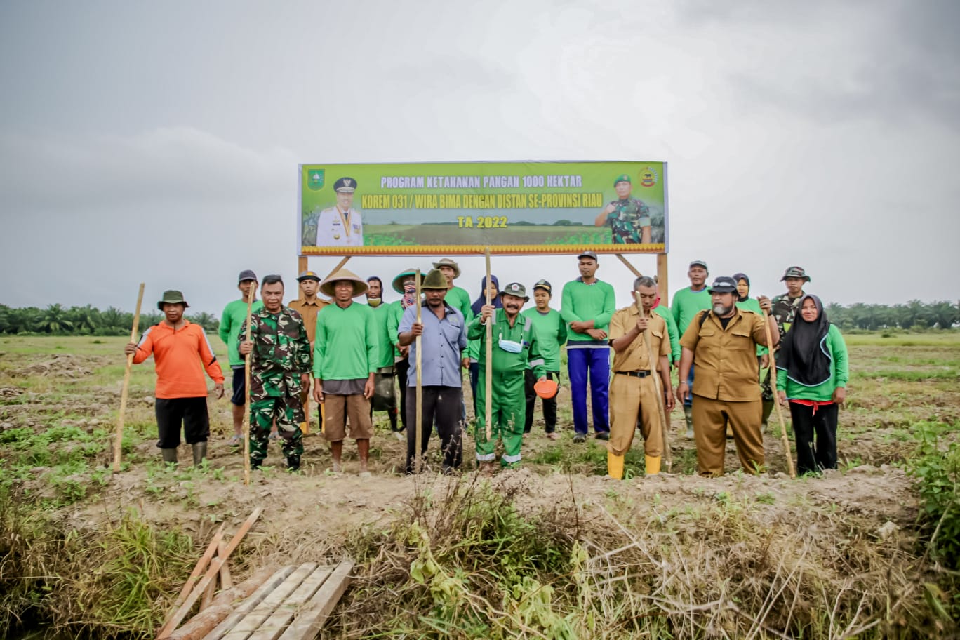 Akselerasi Pemulihan Ekonomi Nasional, Korem 031/Wira Bima dan Jajaran Gelar Launching Hanpangan 1000 ha.