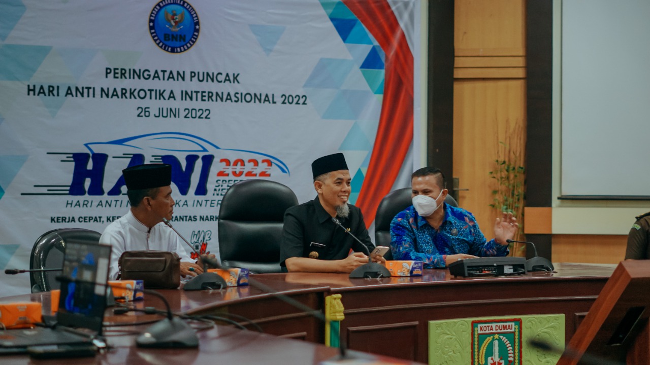 Saksikan Puncak Peringatan HANI Tahun 2022 secara Virtual, Wali Kota Dumai: Perangi Peredaran Gelap dan Penyalahgunaan Narkoba