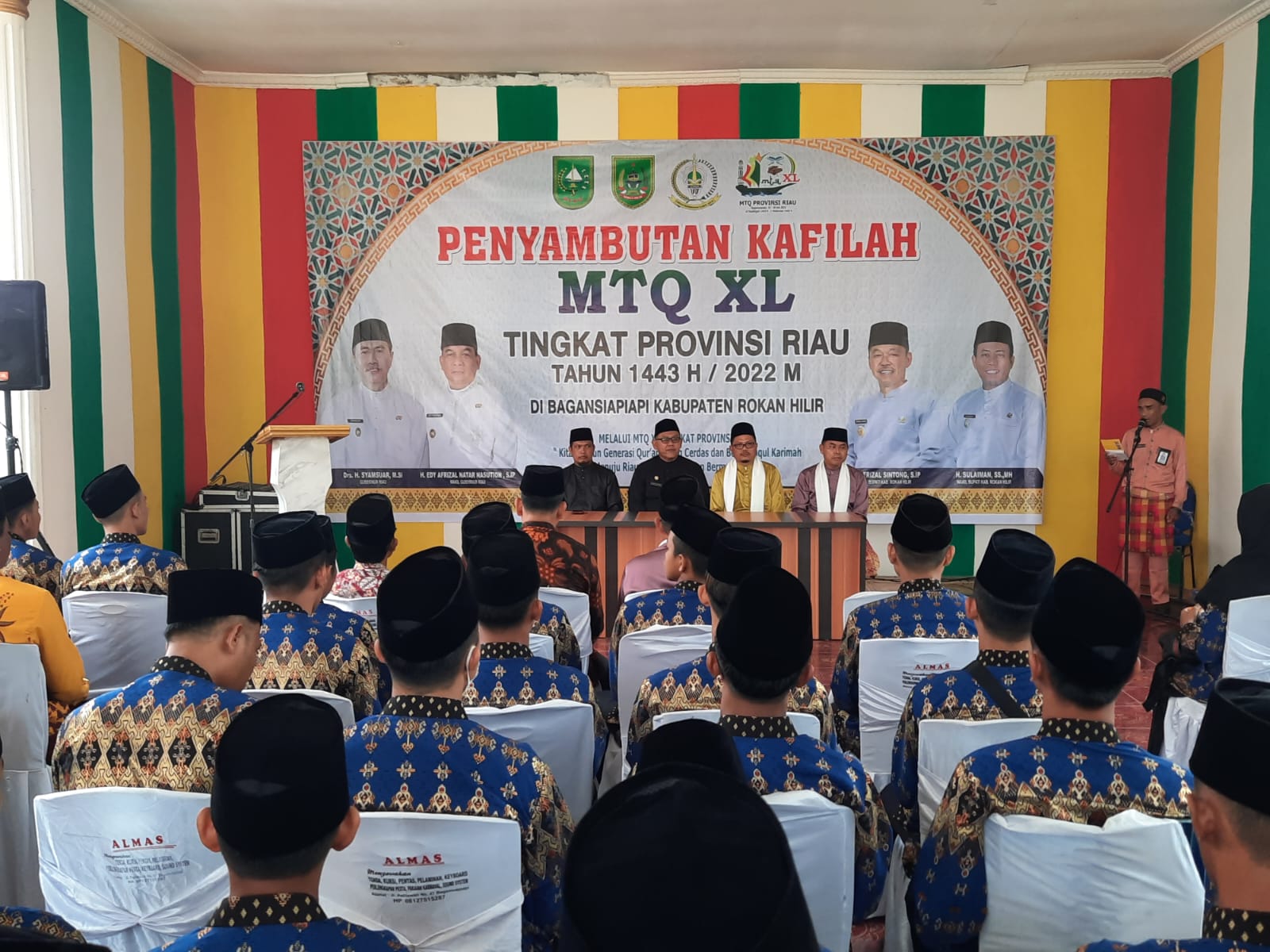 Tiba di Negeri Seribu Kubah, Kafilah MTQ Dumai Disambut Sekretaris Daerah Kab. Rokan Hilir