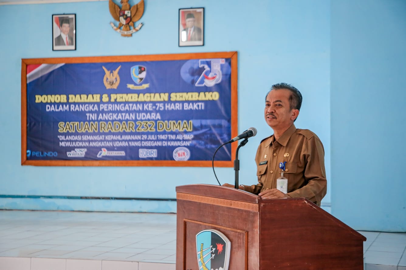 Peringati Hari Bakti TNI AU Ke-75, Satuan Radar 232 Dumai Gelar Donor Darah dan Bhakti sosial