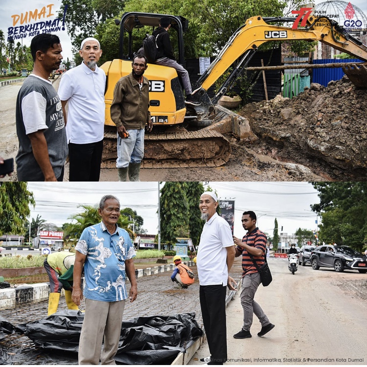 Selalu Tergenang Air Dan Bergelombang, Wali Kota Dumai Tinjau Perbaikan Jalan Soebrantas