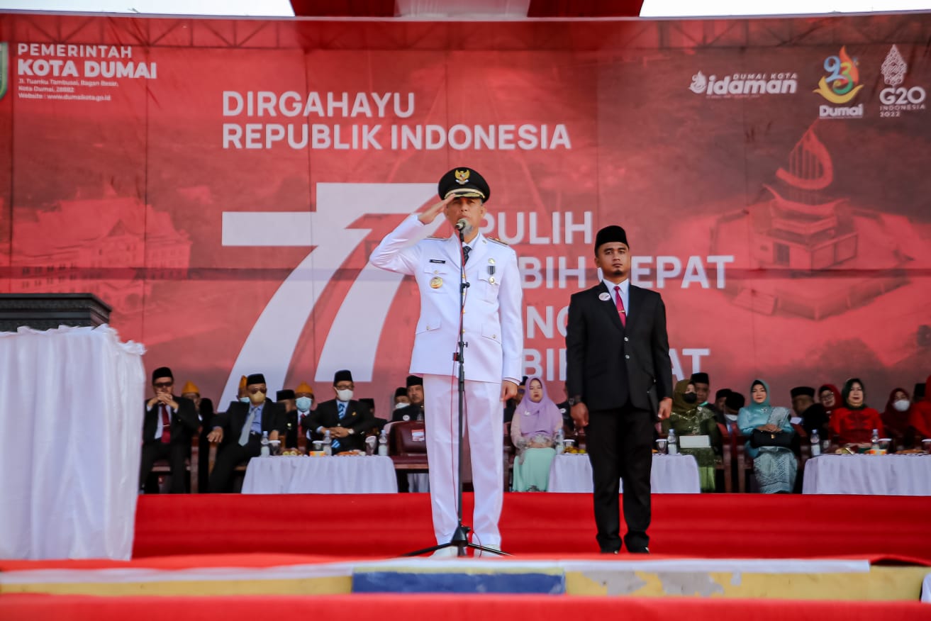 Pimpin Upacara Peringatan HUT RI Ke-77, Ini Isi Sambutan Wali Kota Dumai