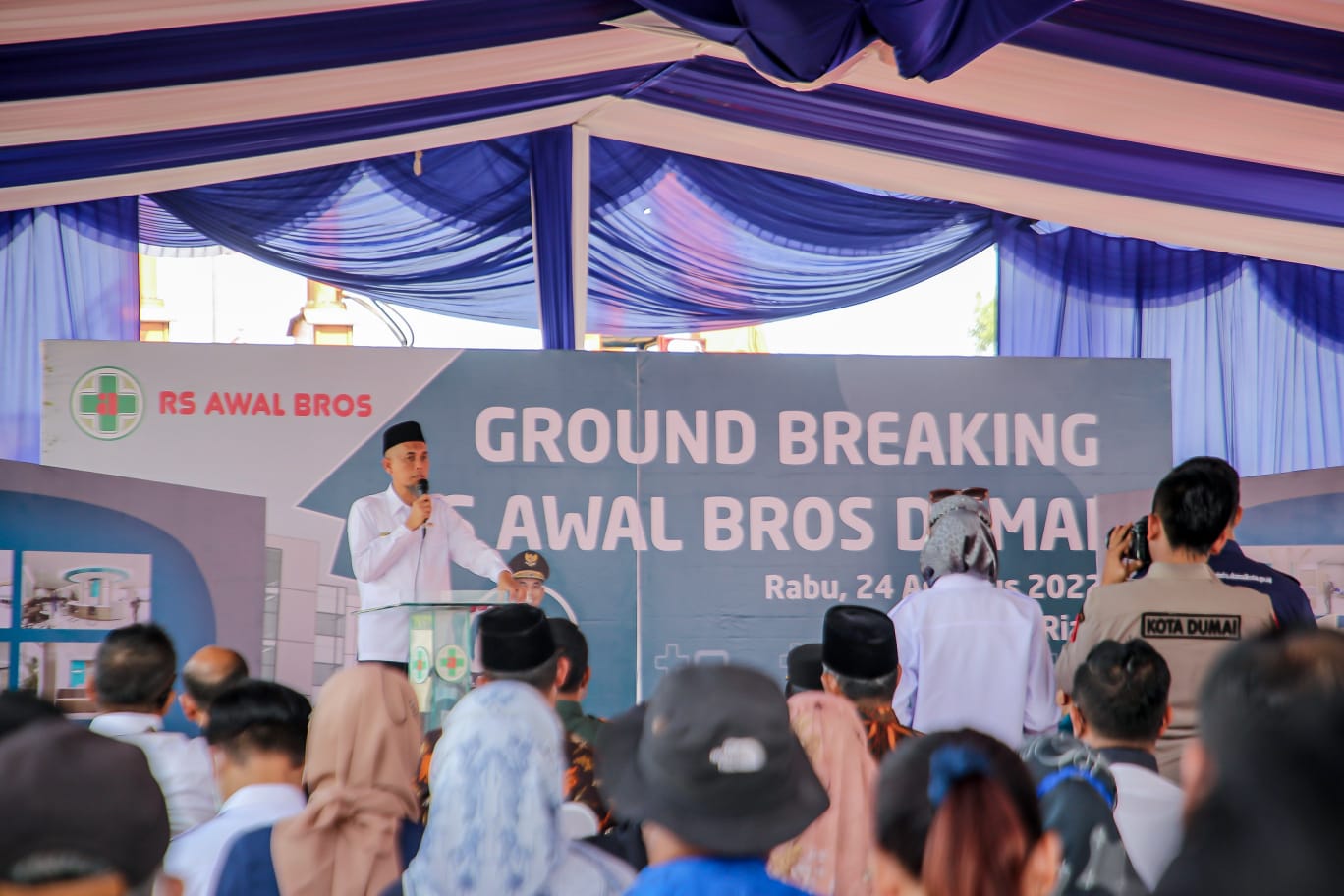 Ground Breaking Rumah Sakit Awal Bros Dumai, Wali Kota: Mari Kita Support!