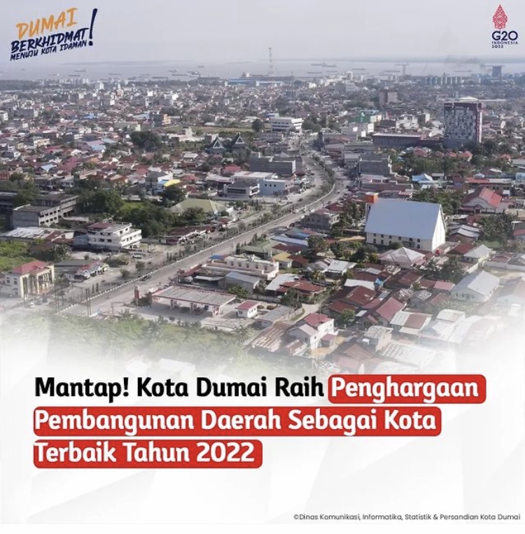 Mantap! Kota Dumai Raih Penghargaan Pembangunan Daerah Sebagai Kota Terbaik Tahun 2022