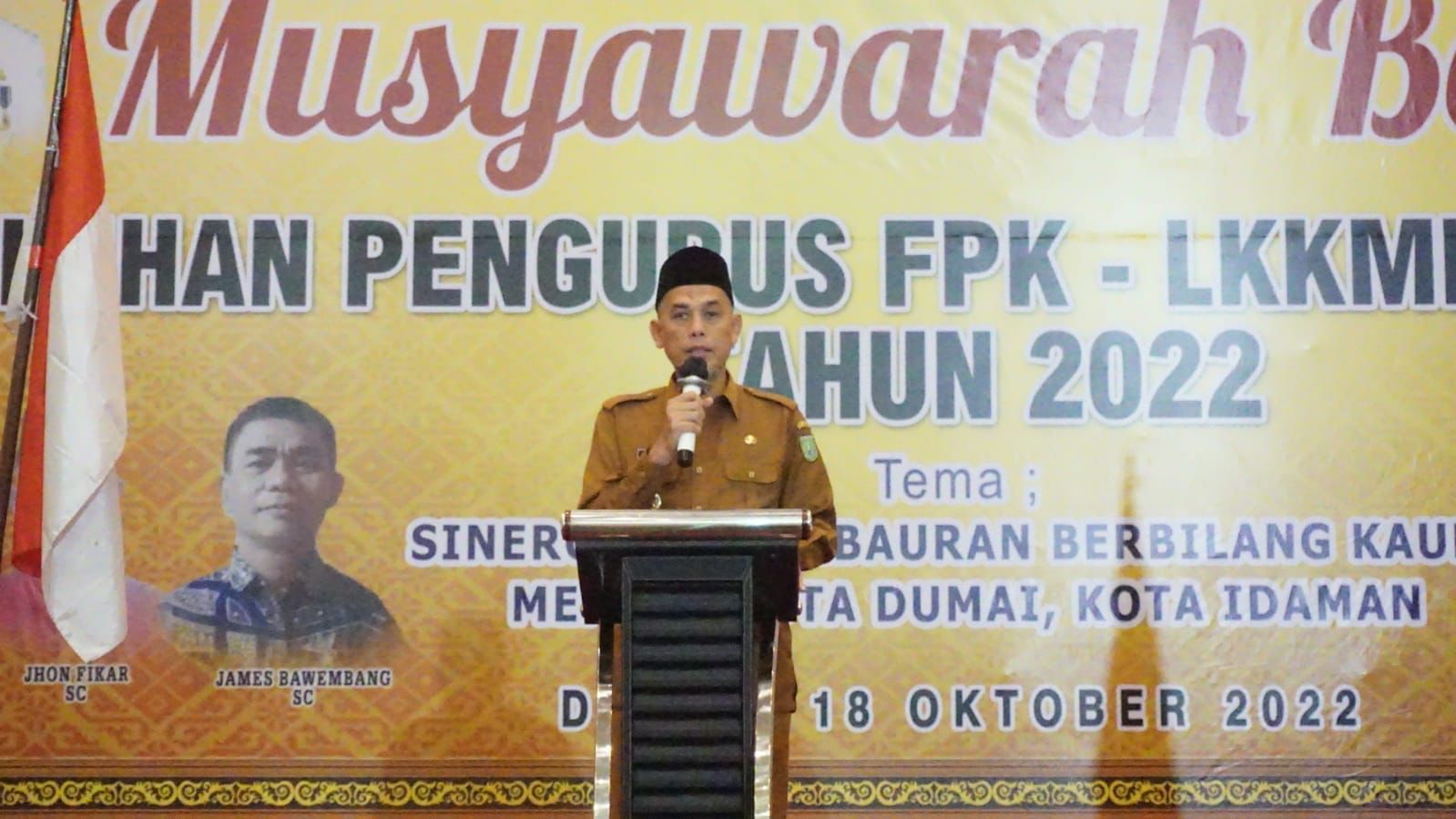 Hadiri Mubes FPK-LKKMD Ke-V, Wali Kota Dumai Berharap Masukan Dan Kritik Yang Membangun