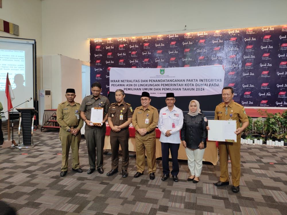 ASN di Lingkungan Pemerintahan Kota Dumai Lakukan Ikrar Netralitas, Asisten III Berpesan ASN Tidak Berpihak dan Bebas dari Segala Bentuk Pengaruh 