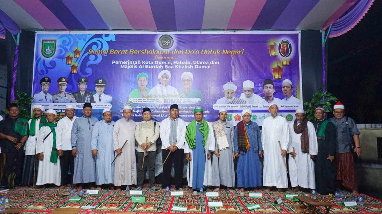 Bagi Negeri, Pemko Dumai, Habaib, Ulama, Majelis Al Burdah Baa Khalish Bersholawat dan Berdoa 