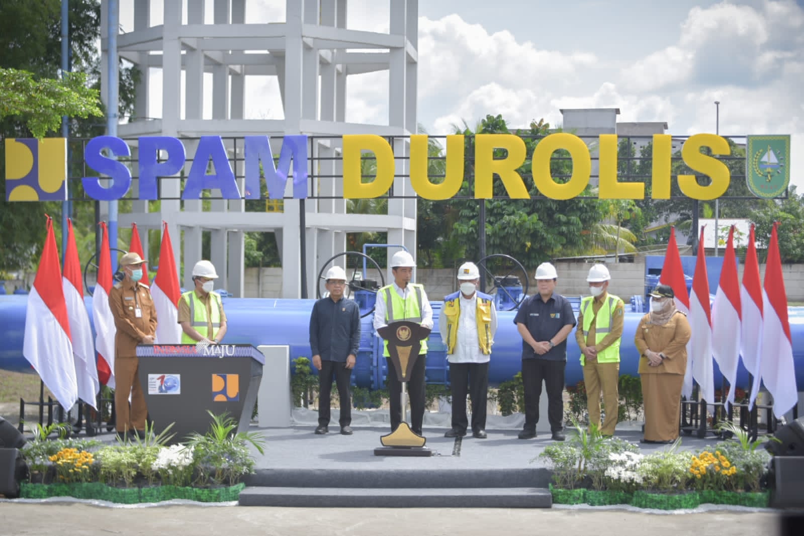 Peresmian SPAM Regional Durolis, Wali Kota Dumai Sambut Kehadiran Presiden Jokowi Di Rohil