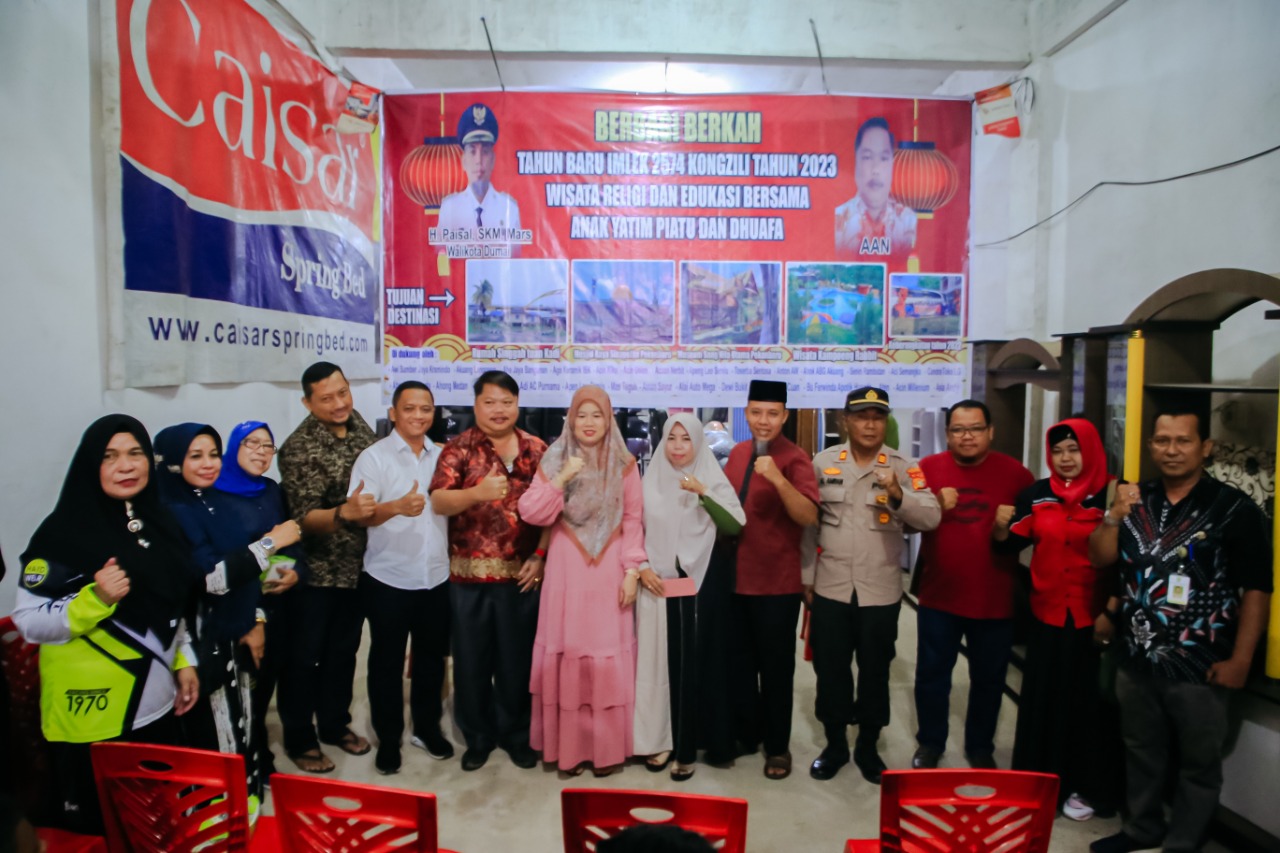 Menyambut Imlek dengan Peduli Anak Yatim dan Dhuafa, Ketua TP PKK Kota Dumai Ajak 60 Orang Anak Yatim Wisata Religi ke Pekanbaru
