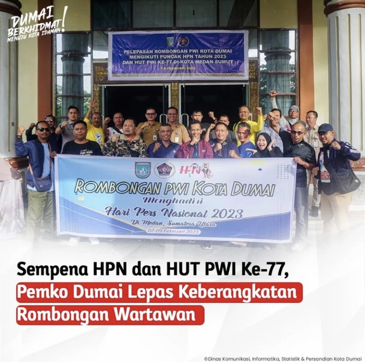 Sempena HPN dan HUT PWI Ke-77, Pemko Dumai Lepas Keberangkatan Rombongan Wartawan 