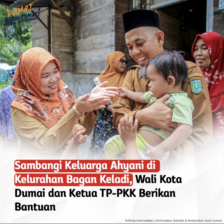 Sambangi Keluarga Ahyani di Kelurahan Bagan Keladi, Wali Kota Dumai dan Ketua TP PKK Berikan Bantuan
