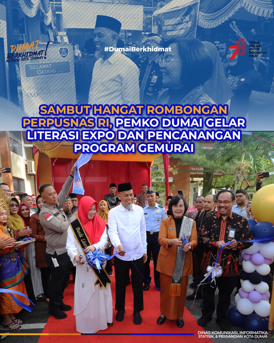 Sambut Hangat Rombongan Perpusnas RI, Pemko Dumai Gelar Literasi Expo dan Pencanangan Program Gemurai