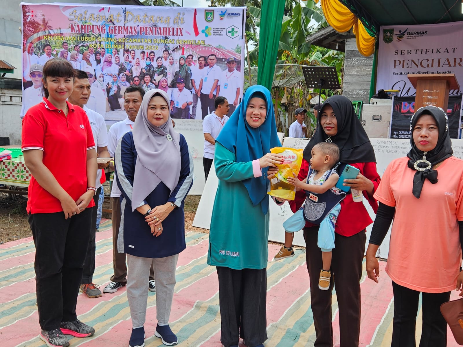 Gebyar Kampung Germas Kelurahan Lubuk Gaung Berlangsung Semarak, Ketua TP PKK Dumai Apresiasi