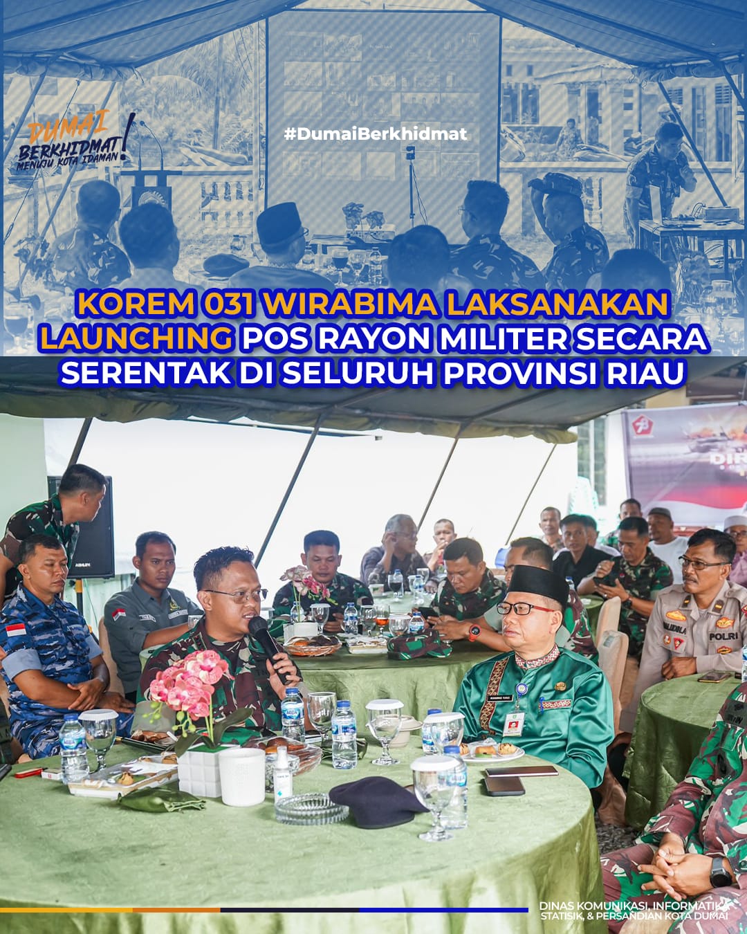 Korem 031 Wirabima Laksanakan Launching Pos Rayon Militer Secara Serentak di Seluruh Provinsi Riau