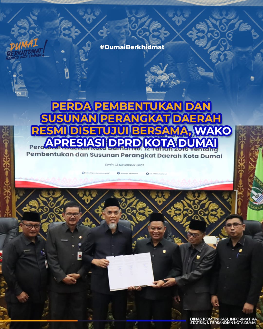 Persa Wpmbenrukan dan Susunan Perangkat Daerah Resmi Disetujui Bersama, Wako Apresiasi DPRD Kota Dumai