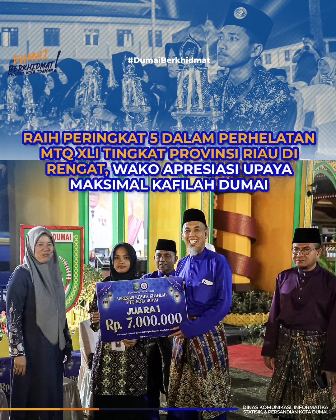 Raih Peringkat 5 Dalam Perhelatan MTQ XLI Tingkat Provinsi Riau di Rengat, Wako Apresiasi Upaya Maksimal Kafilah Dumai