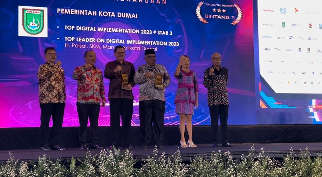 Kembali Ukir Prestasi, Pemko Dumai Raih 2 Penghargaan pada Ajang Top Digital Award 2023