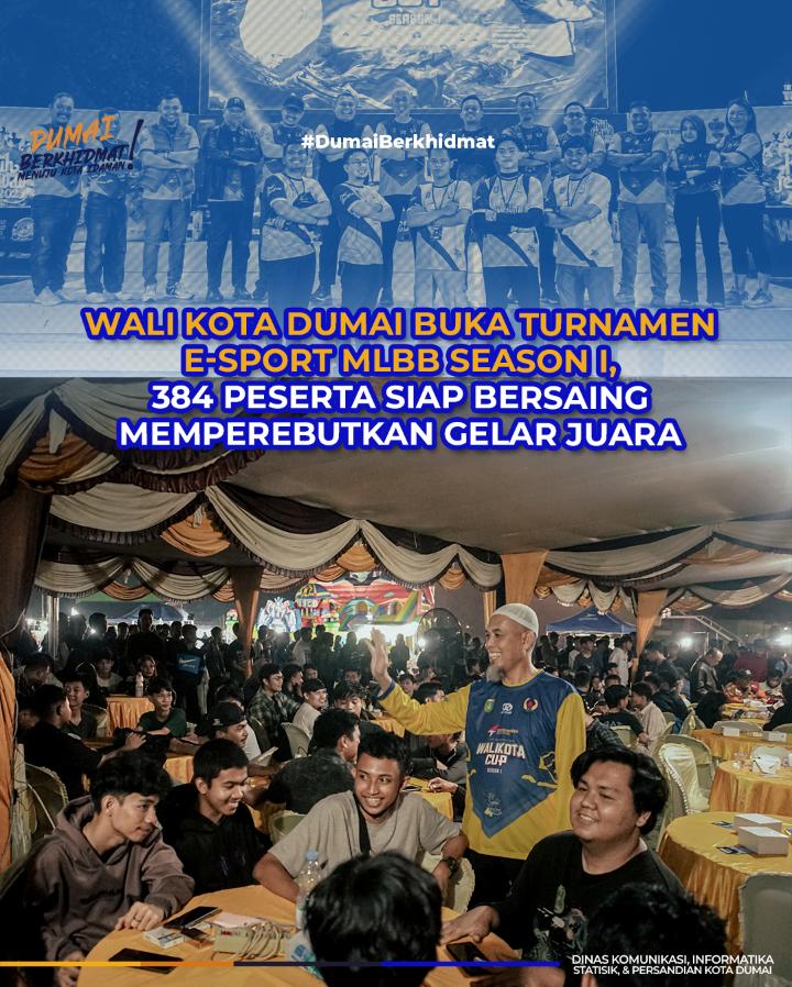 Wali Kota Dumai Buka Turnamen E-Sport MLBB Season I, 384 Peserta Siap Bersaing Memperebutkan Gelar Juara