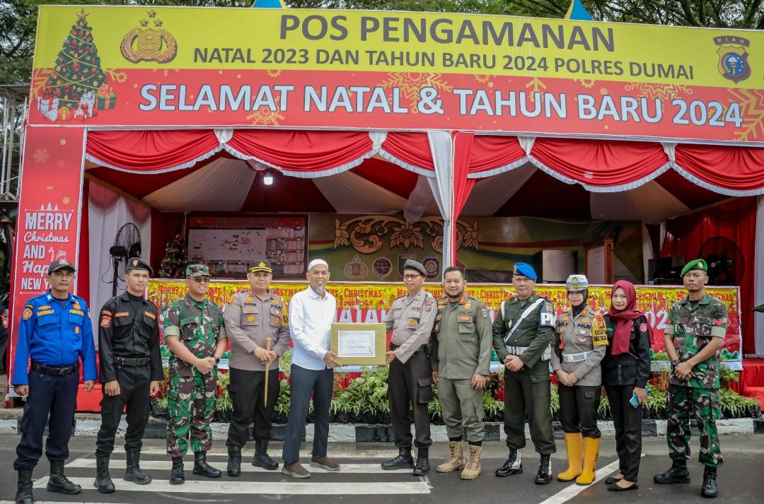 Cek Pos Pengamanan Bersama Forkopimda, Wako: Insyaallah Nataru 2023 di Dumai Kota Idaman Berjalan Kondusif