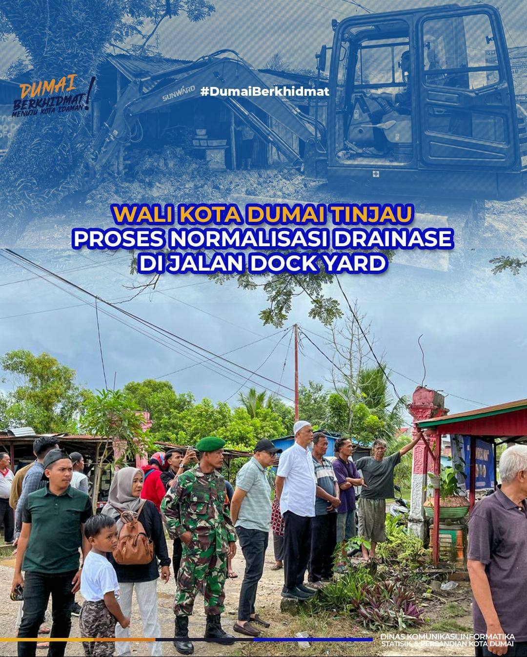 Wali Kota Dumai Tinjau Proses Normalisasi Drainase di Jalan Dock Yard