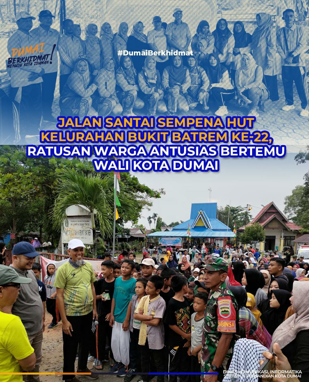 Jalan Santai Sempena HUT Kelurahan Bukit Batrem ke-22, Ratusan Warga Antusias Bertemu Wali Kota Dumai