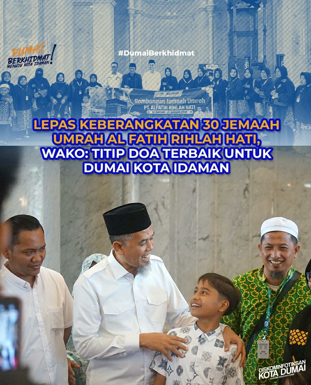 Lepas Keberangkatan 30 Jemaah Umrah Al Fatih Rihlah Hati, Wako: Titip Doa Terbaik untuk Dumai Kota Idaman