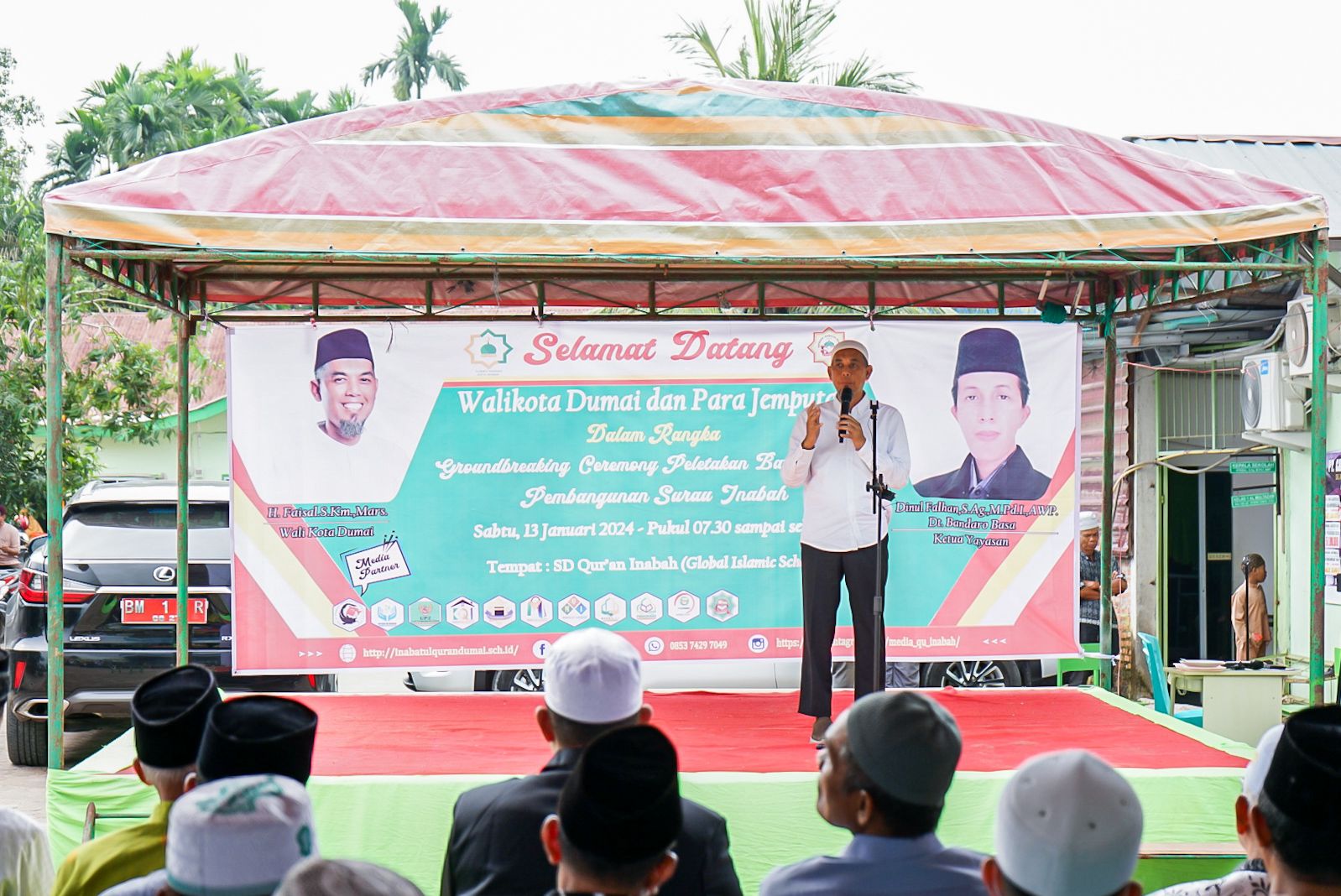 Wali Kota Dumai Ikuti Ceremony Peletakan Batu Pertama Pembangunan Surau Inabah Di Area SD Qur’an Inabah