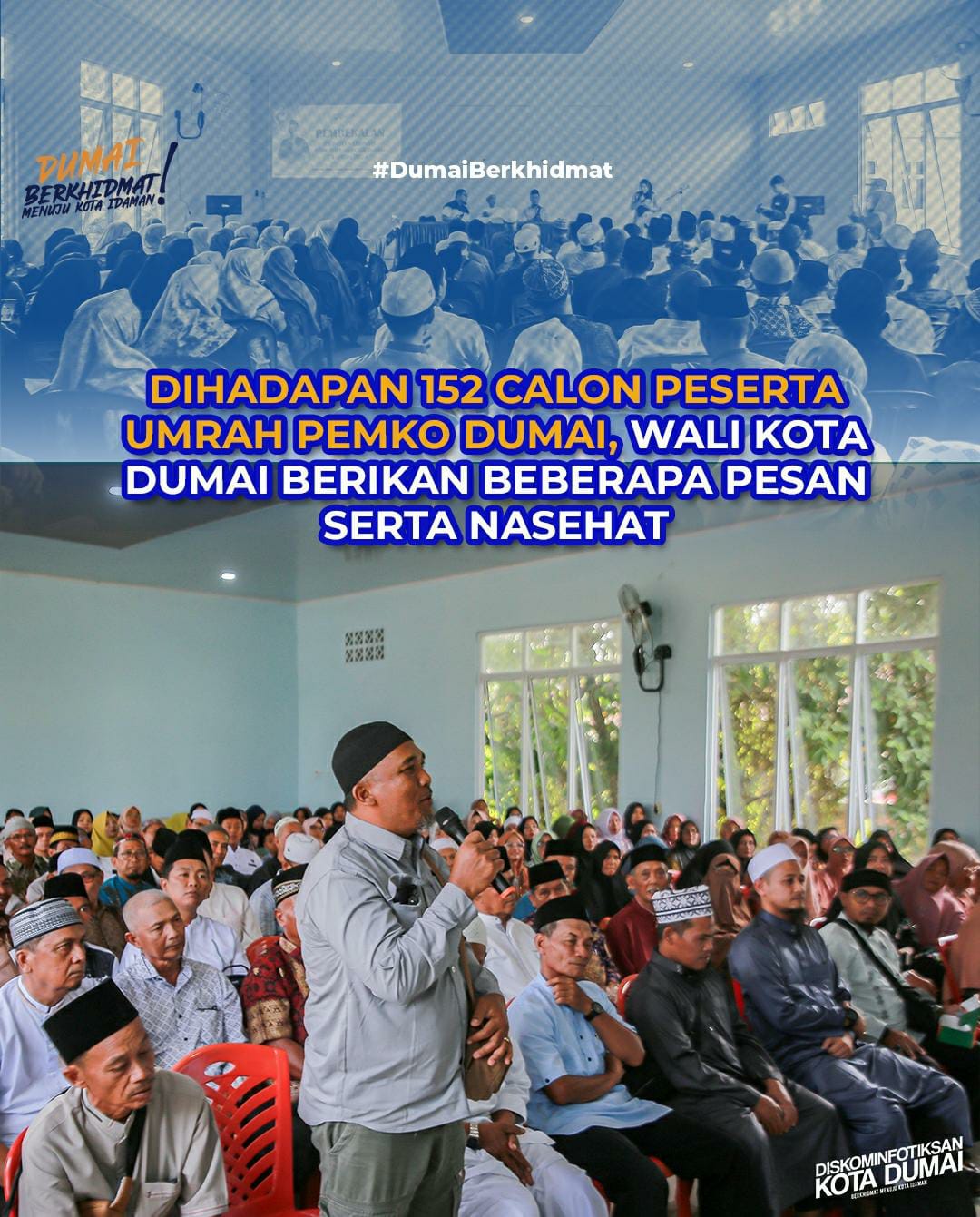 Dihadapan 152 Calon Peserta Umrah Pemko Dumai, Wali Kota Dumai Berikan Beberapa Pesan Serta Nasehat 