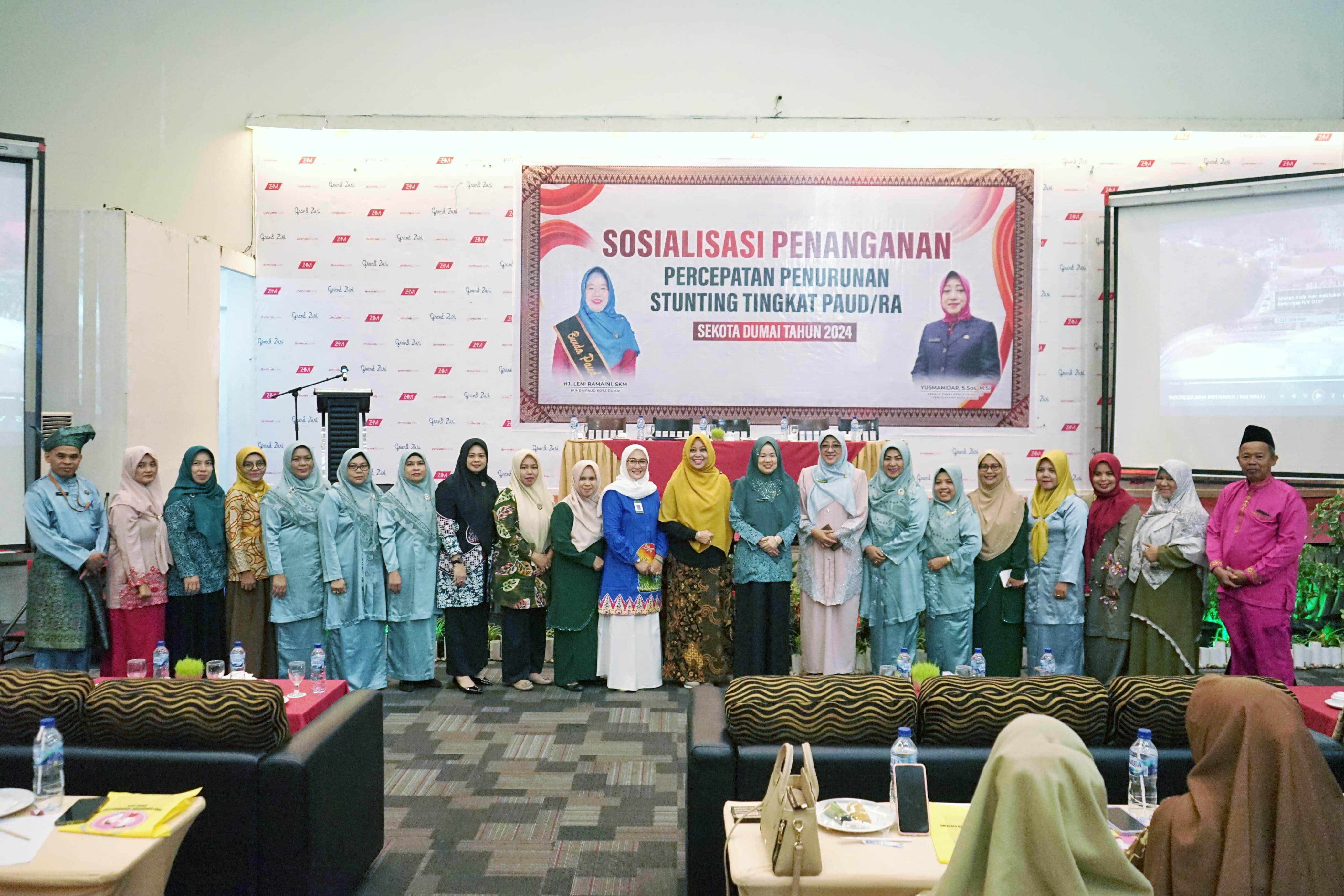 Sosialisasi Penanganan Percepatan Penurunan Stunting Tingkat Paud/Ra Se-Kota Dumai Tahun 2024 Resmi Di Buka, Bunda Paud Kota Dumai : Guru Paud  Menjadi Ujung Tombak Dalam Pencegehan Stunting di Tingkat Paud 