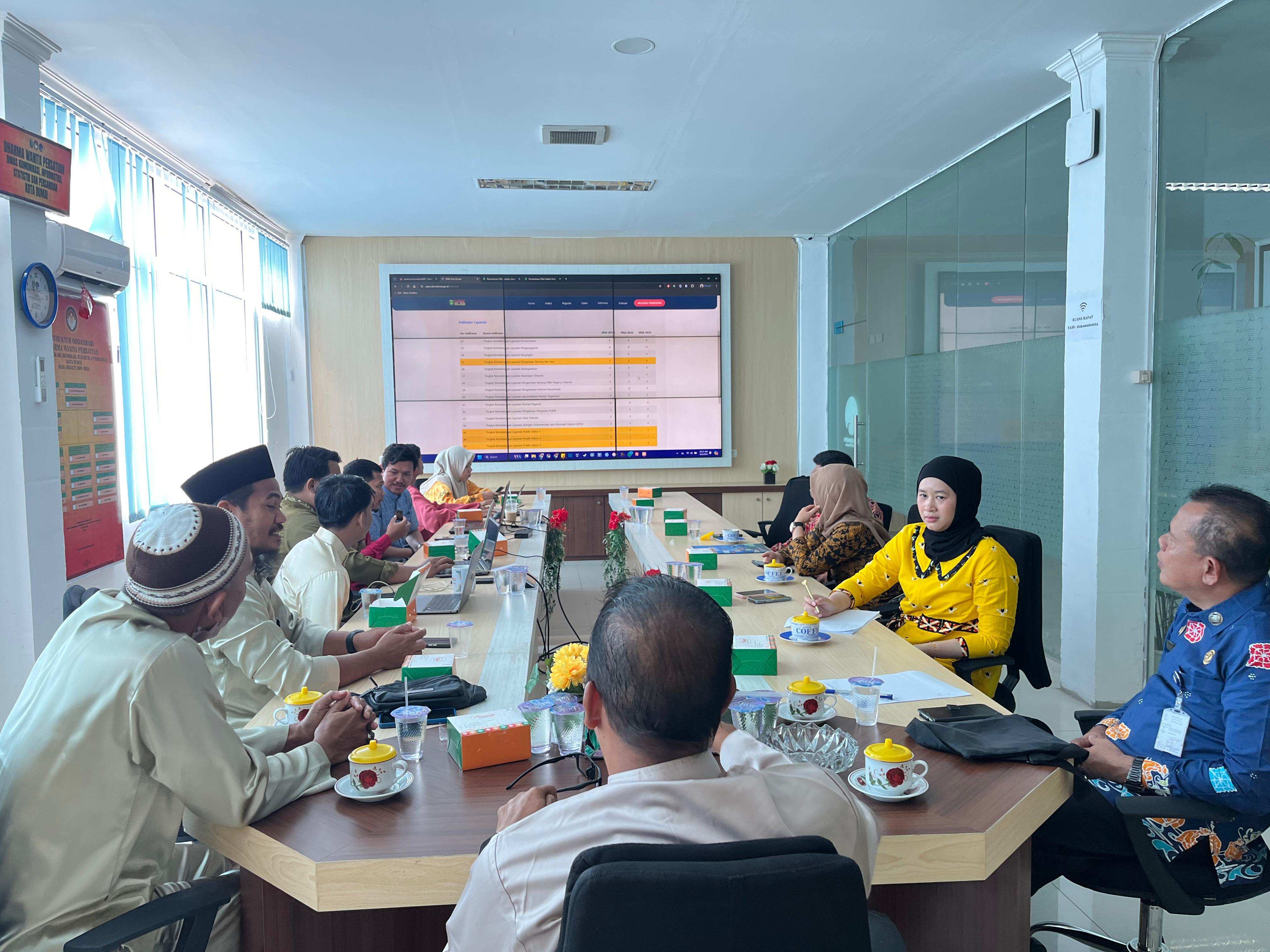 Terima Kunjungan Diskominfo Kabupaten Kuantan Singingi, Diskominfotiksan Kota Dumai Berbagi Dan Berdiskusi Tentang Penguatan SPBE