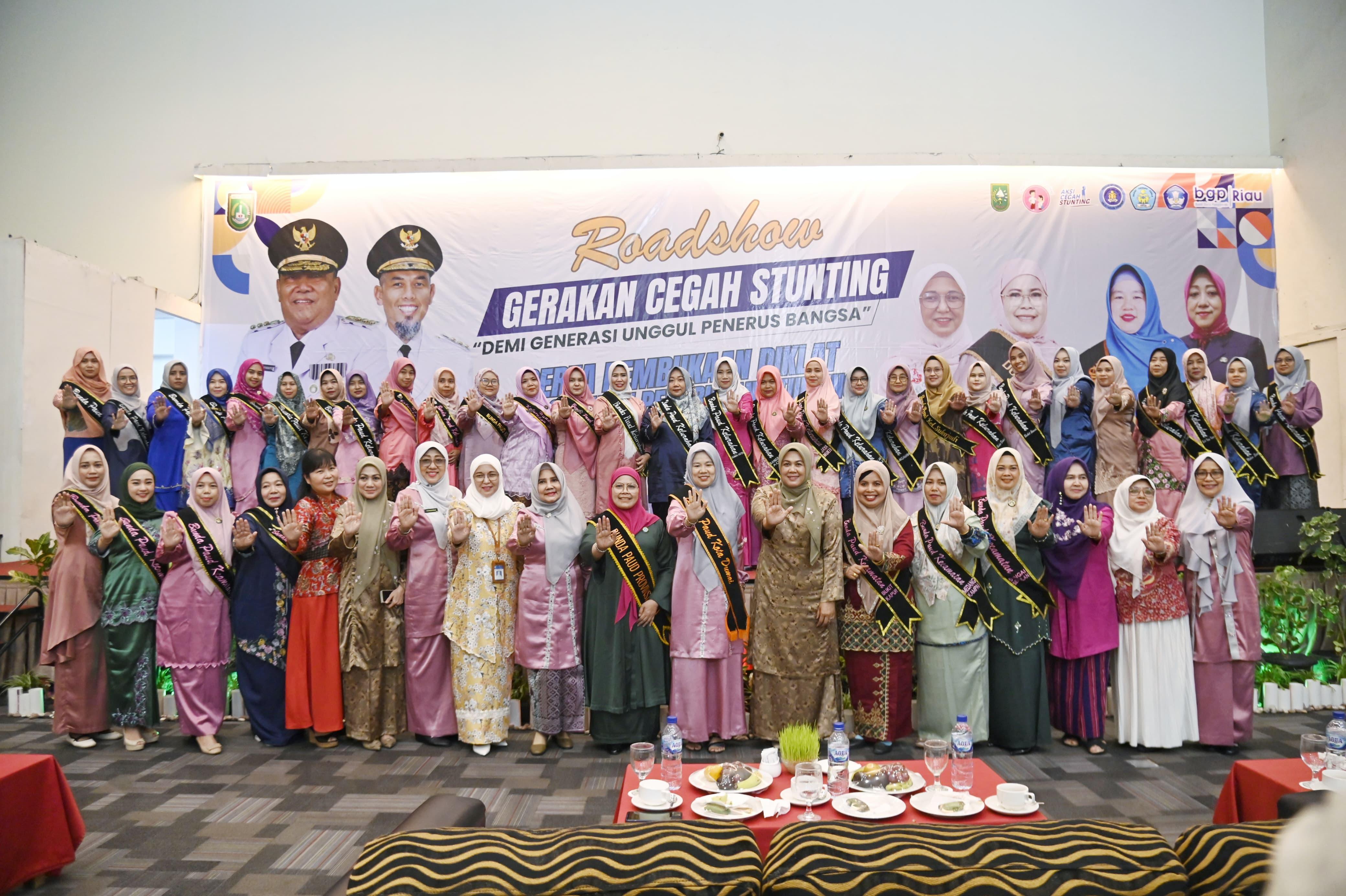 Wujudkan Generasi Unggul Penerus Bangsa, Bunda PAUD Provinsi Riau Roadshow Gerakan Cegah Stunting di Kota Dumai