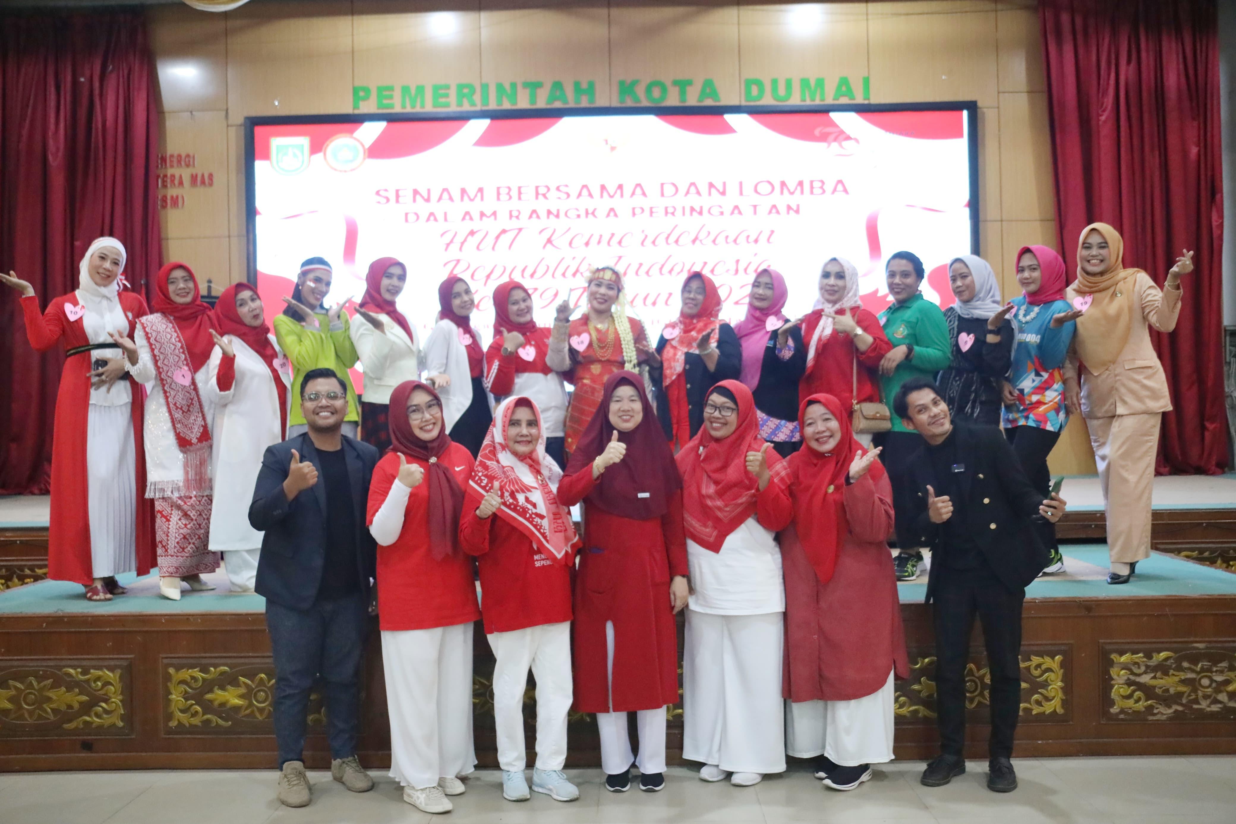 Semarak HUT RI ke-79, Ibu-Ibu GOW Kota Dumai Antusias Ikuti Senam Sehat Idaman dan Berbagai Lomba, Berikut Daftar Pemenang