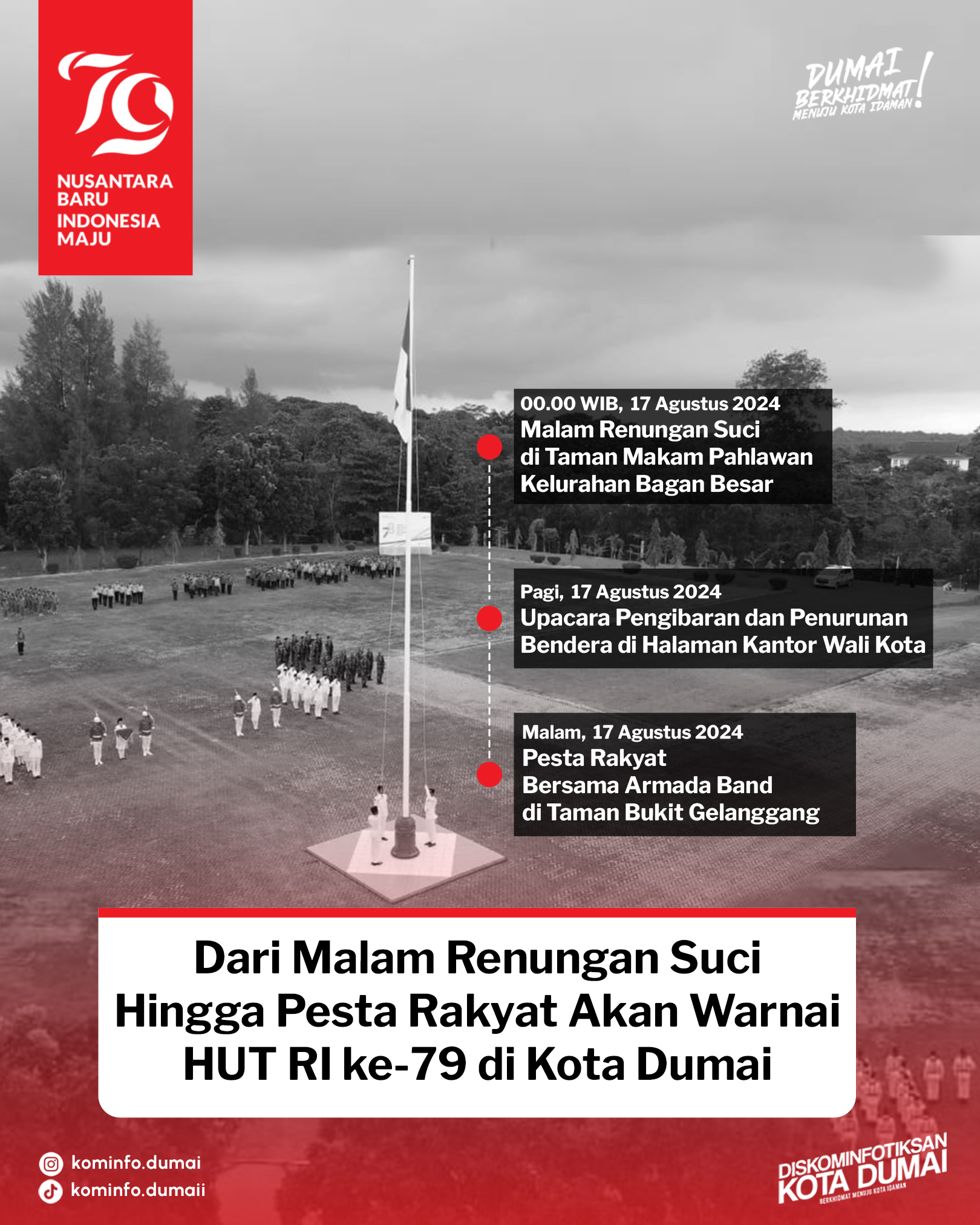 Dari Malam Renungan Suci Hingga Pesta Rakyat Akan Warnai HUT RI ke-79 di Kota Dumai