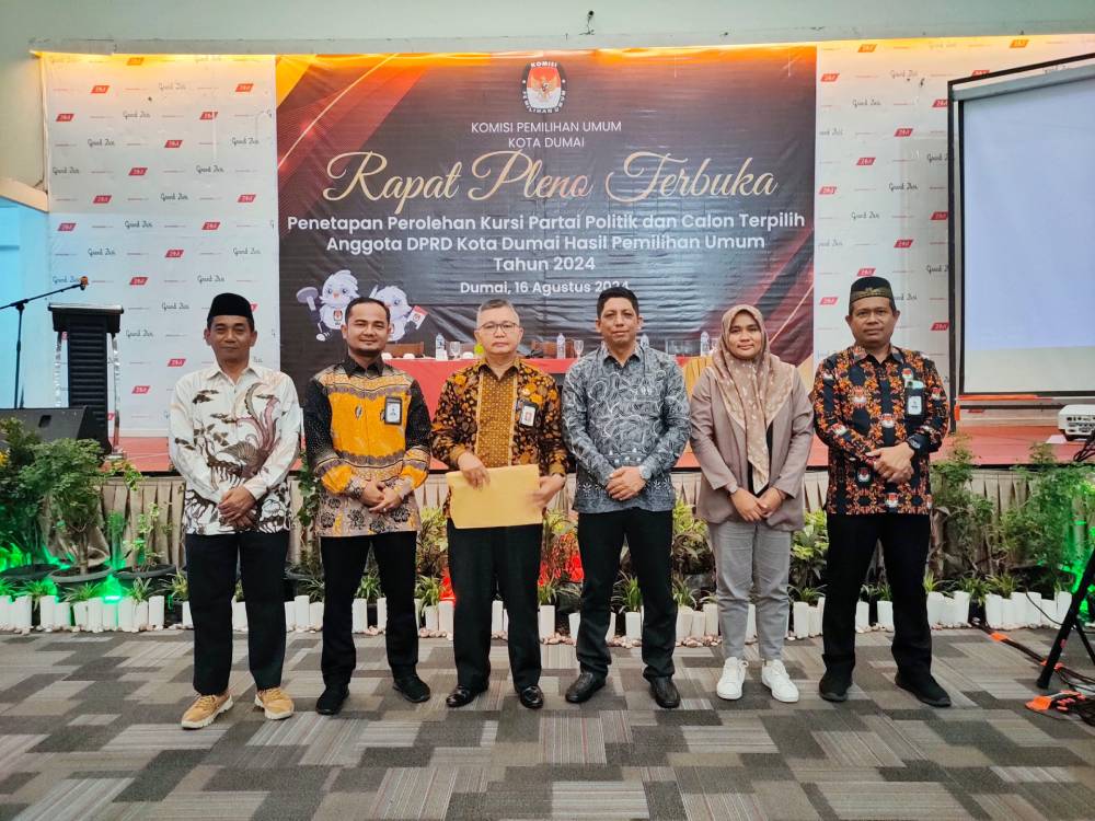 Rapat Pleno Terbuka Penetapan Perolehan Kursi Partai Politik dan Calon Terpilih Anggota DPRD Kota Dumai Pada Pemilihan Umum Tahun 2024  