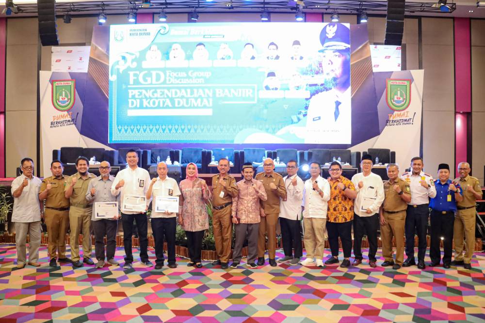 FGD Pengendalian Banjir Bersama Kementerian PUPR, Wako Paisal Paparkan Rencana Serta Strategi Penanggulangan Banjir Berjangka Di Pesisir Kota Dumai