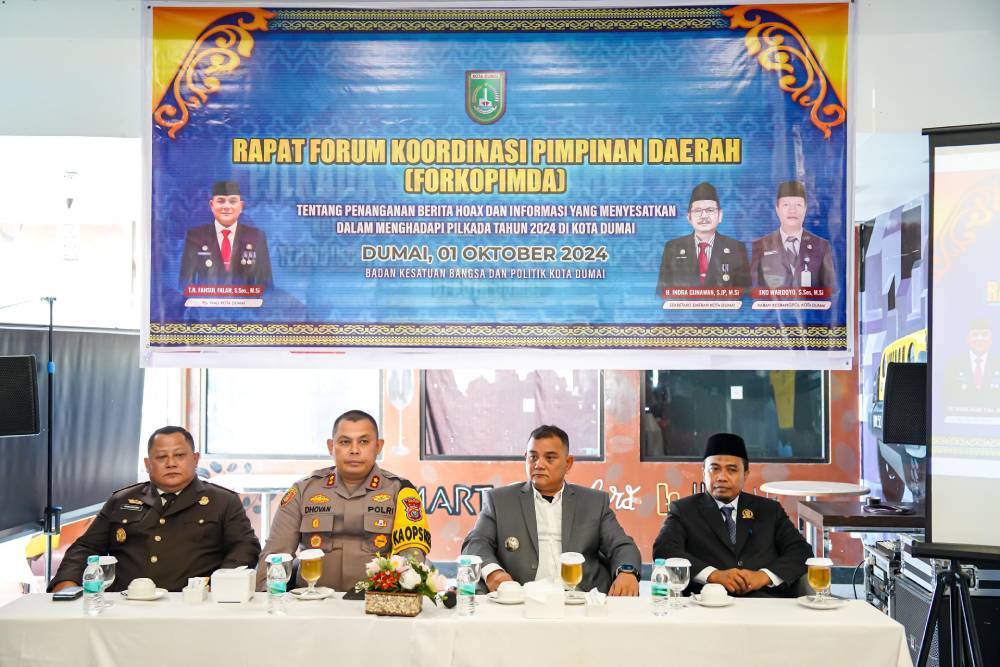 Pimpin Rapat Forkopimda Dalam Persiapan Pilkada Serentak 2024, Pjs Wako: Kita Akan Bergerak Ciptakan Pilkada Damai Di Kota Dumai 