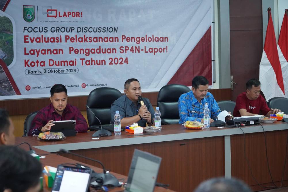 Pimpin FGD Evaluasi Pelaksanaan SP4N-LAPOR! Di Seluruh OPD Pemko Dumai, Sekdako: Progres Semakin Baik Dan Kita Ingin Pengaduan Publik Dikelola Semakin Optimal