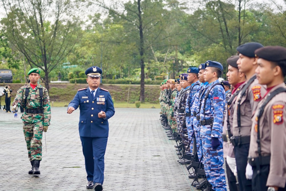 Pimpin Peringatan HUT TNI Ke-79, Dansatradar Ingatkan Junjung Profesionalitas Dan Jaga Sapta Marga Kepada Para Prajurit 3 Matra TNI 
