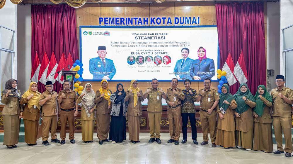 Evaluasi dan Refleksi Steamerasi Bersama Fasda Perubahan 2.0 Rusa Cyroli Beraksi, Pjs Wako Apresiasi Kolaborasi Apik Disdikbud Dumai dengan Tanoto Foundation