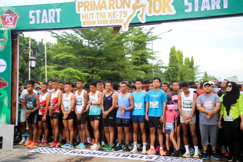 Semarak Meriahkan HUT TNI Ke-79, Ratusan Peserta Antusias Ikuti Prima RUN 10KM Dari Kodim 0320 Dumai 