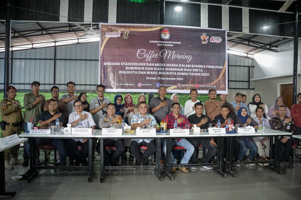 Ciptakan Suasana Sejuk dan Kondusif pada Masa Tenang Pilkada di Kota Dumai, KPU Gelar Coffee Morning Bersama Stakeholder dan Media Massa