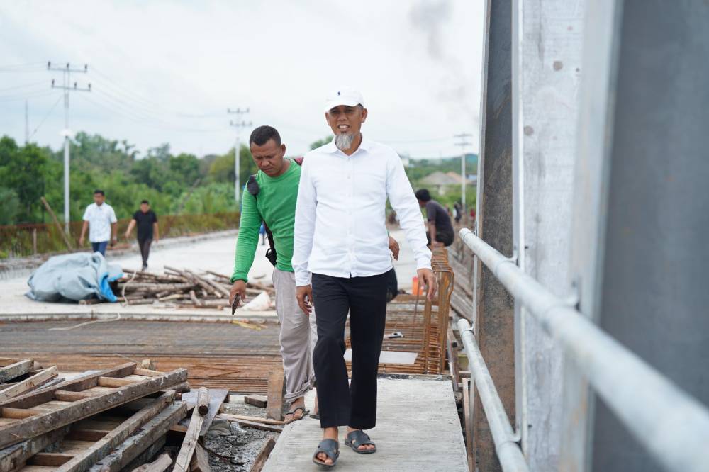 Tinjau Progres Pembangunan Jembatan Duplikat Sungai Mesjid, Wako Paisal: Progres Semakin Tinggi, Kita Berharap Selesai Pada Waktunya