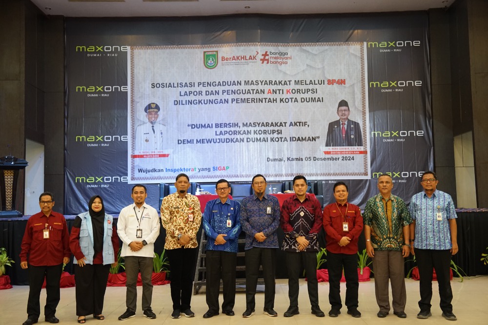Inspektorat Gelar Sosialisasi SP4N LAPOR! dan Penguatan Anti Korupsi, "Dumai Bersih, Masyarakat Aktif, Laporkan Korupsi Demi Mewujudkan Dumai Kota Idaman"