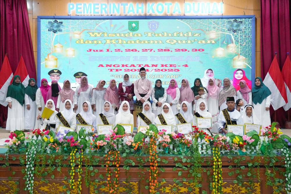 Apresiasi 58 Peserta Wisuda Tahfidz SMP N 15 Dumai, Ini Pesan Wako H Paisal