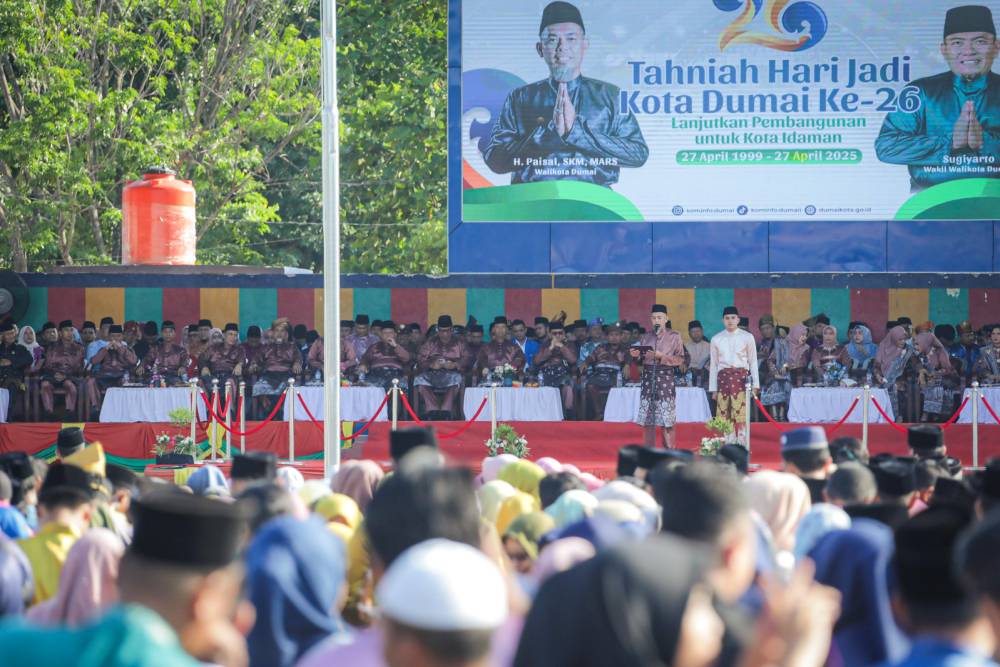 Hari Jadi Kota Dumai Ke-26 Diperingati Dengan Apel Bersama Ribuan ASN Dan TKPK, Wako Paisal: Mewujudkan Kota Idaman Adalah Tanggung Jawab Semua Lapisan 