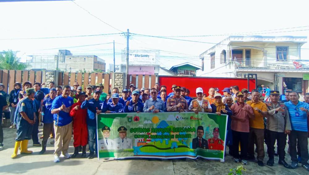Empat Kelurahan Prioritas, BPBD Dumai Gaet Kelurahan, TNI/Polri dan Masyarakat Intensifkan Gotong Royong Untuk Penanggulangan Banjir