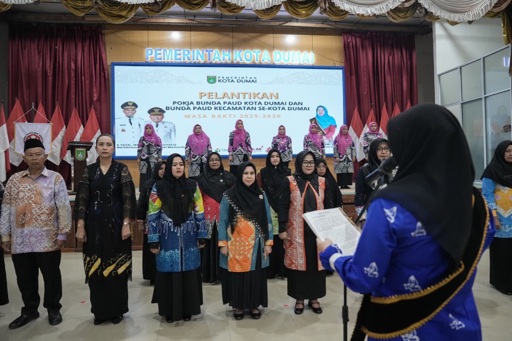 Bunda Paud Resmi Lantik Pengurus Kecamatan se-Kota Dumai, Fokus pada Pendidikan Anak Usia Dini