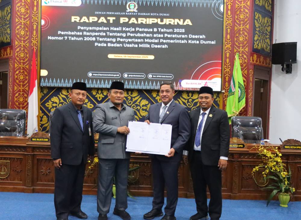 Perda Penyertaan Modal Disetujui, Wawako Sugiyarto Apresiasi Kerja Pansus B DPRD Kota Dumai