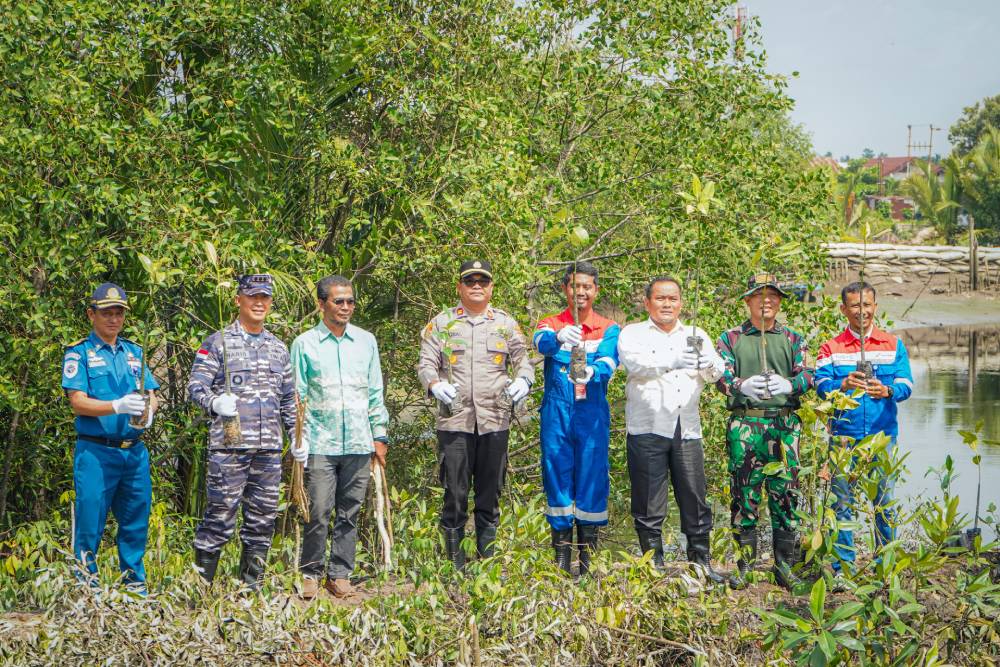Kolaborasi Jaga Lingkungan, Wawako Sugiyarto Apresiasi Penanaman 3.000 Mangrove di Daerah Aliran Sungai Dumai